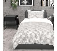 Intemporel per Soleil d'Ocre Laya Parure da letto, con copripiumino in microfibra, effetto 3D, da 140 x 200 cm, di colore grigio
