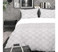 Intemporel per Soleil d'Ocre Laya Parure da letto, con copripiumino in microfibra, effetto 3D, da 240 x 220 cm, di colore grigio