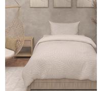 Intemporel per Soleil d'Ocre Maya Parure da letto, con copripiumino in microfibra, effetto 3D, da 140 x 200 cm, di colore lino