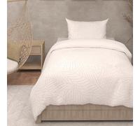 Intemporel per Soleil d'Ocre Maya Parure da letto, con copripiumino in microfibra, effetto 3D, da 140 x 200 cm, di colore bianco