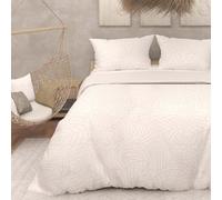 Intemporel per Soleil d'Ocre Maya Parure da letto, con copripiumino in microfibra, effetto 3D, da 240 x 220 cm, di colore bianco
