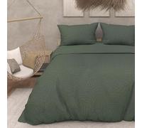 Intemporel per Soleil d'Ocre Maya Parure da letto, con copripiumino in microfibra, effetto 3D, da 260 x 240 cm, di colore cachi