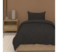Intemporel Soleil d'ocre, Set copripiumino 3D Microfibra 140x200 cm GAIA nero