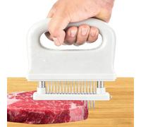 Inteneritore Carni in Acciaio Inossidabile, 48 Lama Rimovibile Batti Carne da Cucina, Strumento Inteneritore di Bistecca, Tenera Carne Batticarne per Cotoletta Bistecca Manzo Maiale Pollo (Bianco)