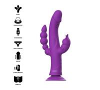 Intense Casanova Vibrator Rabbit Silicone Triple Engine Purple