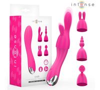 Intense Cher - Vibratore in Silicone Fucsia con Testine Intercambiabili