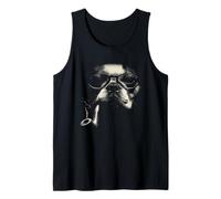 Intense Goatee Man Smoking Occhiali Stipple Art Canotta