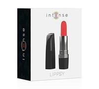 INTENSE massaggiatore Rossetto Rosso - Mini Portatile 10 modelli di Vibrazione Intensa, Morbida Punta in Silicone Ipoallergenico e Impermeabile