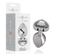 INTENSE - PLUG ANALE METALLO ALLUMINIO BIANCO CUORE TAGLIA L