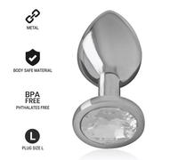 INTENSE - PLUG ANAL METAL ALUMINIO CON CRISTAL PLATA TALLA L