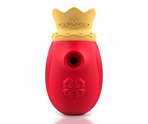 INTENSE Mr. King Vibratore Succhia Clitoride Donna, con Lingua, Stimolatore Capezzoli, Impermeabile Rosso