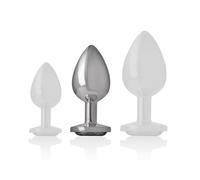 INTENSE - PLUG ANAL METAL ALUMINIO CON CRISTAL NEGRO TALLA M