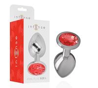 Intense Tyres – Plug anale in alluminio con cristallo rosso – Taglia L