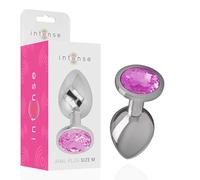 INTENSE - PLUG ANAL METAL ALUMINIO CON CRISTAL ROSA TALLA M