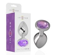 INTENSE - PLUG ANAL METAL ALUMINIO CON CRISTAL VIOLETA TALLA M