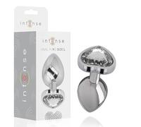 INTENSE - PLUG ANALE METALLO ALLUMINIO BIANCO CUORE TAGLIA L
