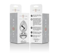 INTENSE - PLUG ANALE METALLO ALLUMINIO BIANCO CUORE TAGLIA L
