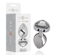 Intense - plug anale in metallo alluminio cuore bianco taglia s