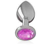 Intense Plug Anale in Metallo con Cristallo Rosa, Gioiello Intimo