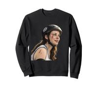 Intense Roller Derby Girl Battle Indossato Brave Warrior Art Felpa