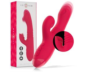 INTENSE - VIBRATORE MULTIFUNZIONE RICARICABILE UP & DOWN DUA CON LINGUA ROSSA