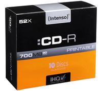 CD 8010 INT-P - CD riscrivibili di Intenso, 700 MB, stampabili, 10 pezzi