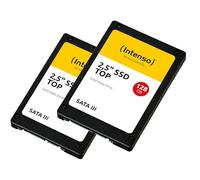 Intenso 2,5" SSD SATA III Top Pack (2 × 128 GB) - SSD veloce e antiurto per PC e notebook, fino a 550 MB/s in lettura, 500 MB/s in scrittura, confezione da 2, nero