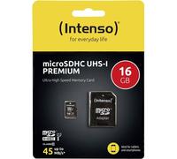 Scheda Di Memoria Micro SD con Adattatore INTENSO 34234 UHS-I Premium Nero 16 GB