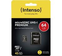 Intenso 3423490 Premium Scheda microSDXC 64 GB Class 10, UHS-I in dattatore