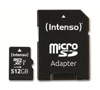 INTENSO 3424493 - Scheda di memoria MicroSDXC 512GB, Intenso Classe 10 - UHS-1