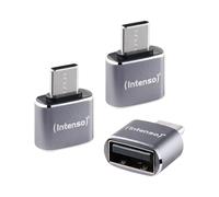 Intenso Adattatore da USB-A a USB-C (A480C) 3 pezzi, 480 Mbit/s ad alta velocità USB 2.0, OTG, alluminio, grigio