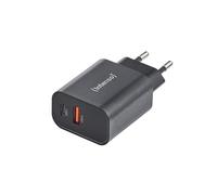 Intenso Adattatore di alimentazione W30AC, 30W, USB A e USB-C per iPhone, iPad, tablet, Samsung Galaxy e altro, nero