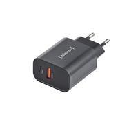 Intenso Adattatore di alimentazione W30AC, 30W, USB A e USB-C per iPhone, iPad, tablet, Samsung Galaxy e altro, nero
