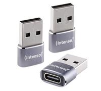 Intenso Adattatore USB-C a USB-A (C480A) 3 pezzi, 480 Mbit/s ad alta velocità USB 2.0, OTG, alluminio, grigio