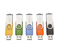 Intenso Basic Line 10 x 8 GB Chiavette USB 2.0 con pratiche etichette per etichettatura, giallo, verde, nero, blu e arancione, con staffa in metallo argentato