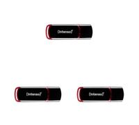 Intenso Business Line - Flash Drive 64 GB - USB 2.0, Black/Red (Confezione da 3)