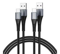 Intenso Cavo da USB-A a USB-C, 2 x 1 m, 3 A, cavo di ricarica | Cavo dati e ricarica da 480 Mbit/s per Samsung, iPhone e Xiaomi, robusto cavo di ricarica per tablet, Quick Charge 3.0