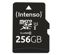 Intenso Premium Scheda di Memoria microSDXC da 256 GB Class 10 UHS-I (con Adattatore SD), Nero (3423492)