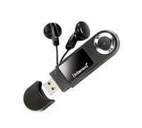 Intenso Music Walker MP3 Player 64 GB con display LCD, scheda microSD, USB 2.0, batteria AAA, cuffie, nero