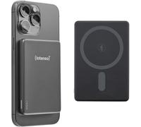 Intenso MW5000 Power Bank Magnetico 5000mAh - MagSafe, Wireless Charging 15W, USB-C PD 20W, Piatto & Compatto - Testato in Germania - Grigio