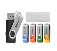 Intenso Office Line USB Stick 5 X 64 GB | Super Speed USB-A 3.2 Memory Stick fino a 70 MB/s | 5 colori con staffa in metallo ed etichette per scrivere