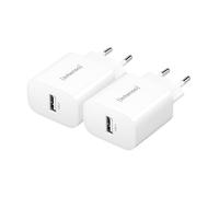 Intenso Power Adapter W5A - Confezione doppia, 5 W, per iPhone, Samsung Galaxy, Tablet, cuffie, Kindle, lettore e-book Tolino, colore: Bianco