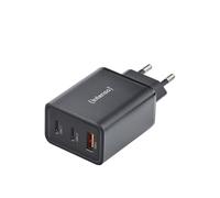 Intenso Power Adapter W65ACC GaN, 65 W, ricarica super veloce, per MacBook, laptop, iPhone, Samsung Galaxy e altro, nero