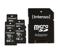 Intenso Premium microSDXC - Scheda di memoria da 64 GB, classe 10 UHS-I, con ada