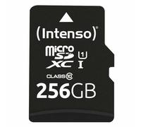 Intenso Premium Scheda di Memoria microSDXC da 256 GB Class 10 UHS-I (con Adattatore SD), Nero (3423492)