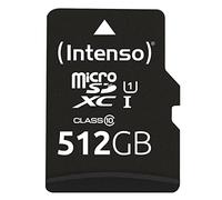 Intenso Premium Scheda di Memoria microSDXC da 512 GB Class 10 UHS-I (con Adattatore SD), Nero (3423493)