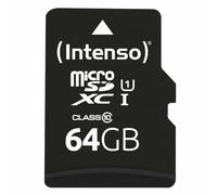 Intenso Premium Scheda di Memoria microSDXC da 64 GB Class 10 UHS-I (con Adattatore SD), Nero
