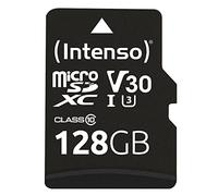 Intenso Professional Scheda di Memoria microSDXC da 128 GB Class 10, UHS-I U3, V30, fino a 100 MB/sec (con Adattatore SD), Nero