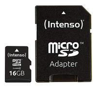 Intenso Scheda di Memoria cicroSDHC Memory Card da 16 GB, Class 4 (con Adattatore SD), Nero