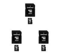 Intenso Scheda di memoria microSDHC da 4 GB, Classe 10 (con Adattatore SD) (Confezione da 3)